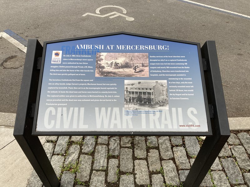Civil War Trails Sign - Ambush at Mercersburg