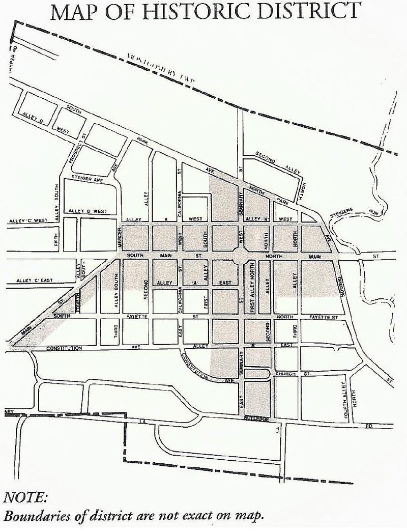 Mercersburg Historic District map